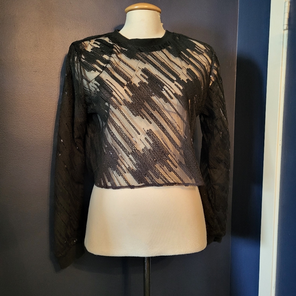 Endless summer sequin crop top medium